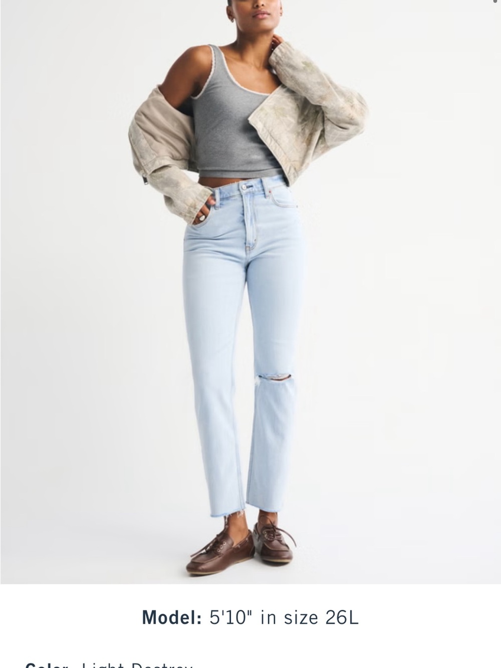 Abercrombie Curve Love Ultra High Rise Ankle Straight Jean